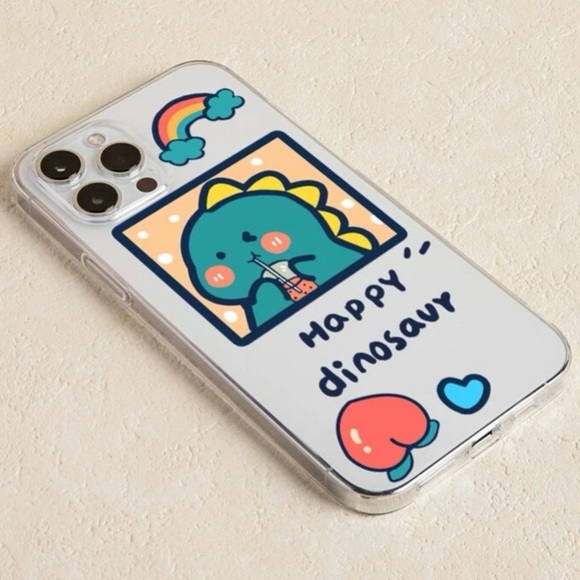 💎Clear dinosaur cartoon soft iPhone 12 Pro Max case. - Picture 1 of 4